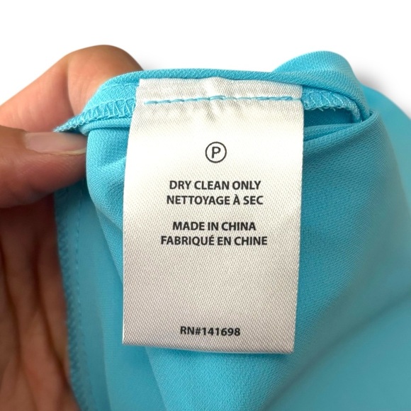 NWT Ramy Brook x ClassofPalmBeach Blue Simone Smocked Mini Dress - Large - Picture 9 of 10